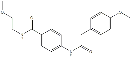 N-(2-methoxyethyl)-4-{[2-(4-methoxyphenyl)acetyl]amino}benzamide 结构式