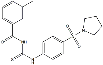 N-(3-methylbenzoyl)-N'-[4-(1-pyrrolidinylsulfonyl)phenyl]thiourea 结构式