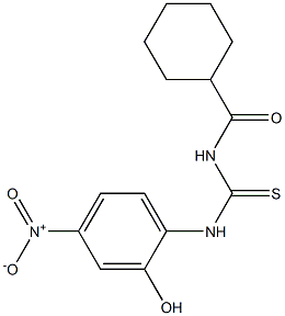 N-(cyclohexylcarbonyl)-N'-(2-hydroxy-4-nitrophenyl)thiourea 结构式