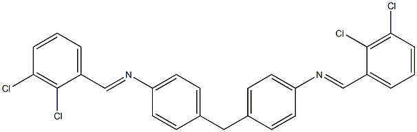 N-[(E)-(2,3-dichlorophenyl)methylidene]-N-[4-(4-{[(E)-(2,3-dichlorophenyl)methylidene]amino}benzyl)phenyl]amine 结构式