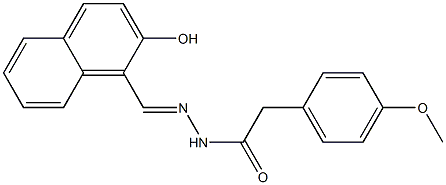 N'-[(E)-(2-hydroxy-1-naphthyl)methylidene]-2-(4-methoxyphenyl)acetohydrazide 结构式