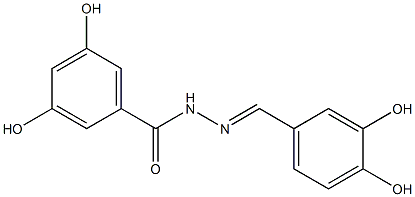 N'-[(E)-(3,4-dihydroxyphenyl)methylidene]-3,5-dihydroxybenzohydrazide 结构式