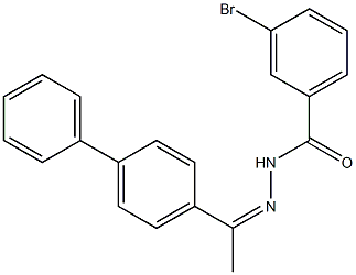 N'-[(Z)-1-[1,1'-biphenyl]-4-ylethylidene]-3-bromobenzohydrazide 结构式