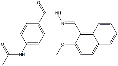 N-[4-({2-[(E)-(2-methoxy-1-naphthyl)methylidene]hydrazino}carbonyl)phenyl]acetamide 结构式