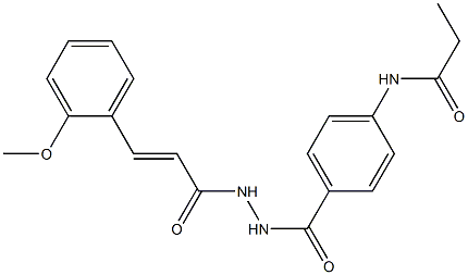 N-[4-({2-[(E)-3-(2-methoxyphenyl)-2-propenoyl]hydrazino}carbonyl)phenyl]propanamide 结构式