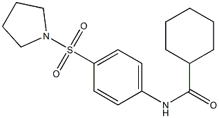 N-[4-(1-pyrrolidinylsulfonyl)phenyl]cyclohexanecarboxamide 结构式