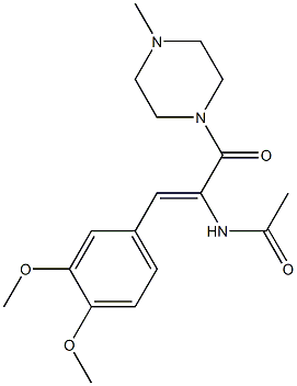 N-{(Z)-2-(3,4-dimethoxyphenyl)-1-[(4-methyl-1-piperazinyl)carbonyl]ethenyl}acetamide 结构式