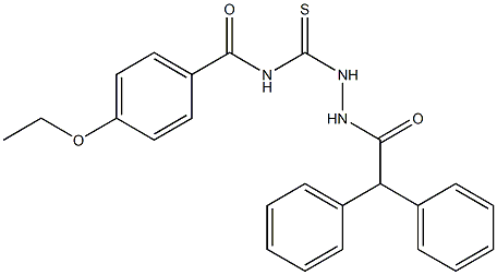 N-{[2-(2,2-diphenylacetyl)hydrazino]carbothioyl}-4-ethoxybenzamide 结构式