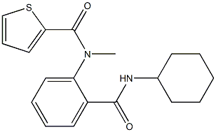 N-{2-[(cyclohexylamino)carbonyl]phenyl}-N-methyl-2-thiophenecarboxamide 结构式