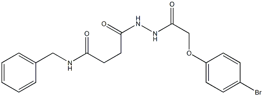 N-benzyl-4-{2-[2-(4-bromophenoxy)acetyl]hydrazino}-4-oxobutanamide 结构式