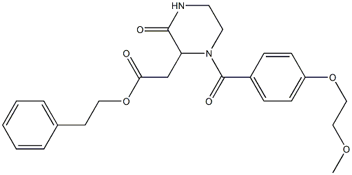 phenethyl 2-{1-[4-(2-methoxyethoxy)benzoyl]-3-oxo-2-piperazinyl}acetate 结构式