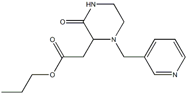 propyl 2-[3-oxo-1-(3-pyridinylmethyl)-2-piperazinyl]acetate 结构式