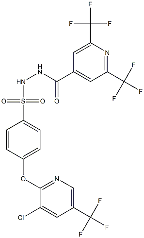 N'-[2,6-bis(trifluoromethyl)isonicotinoyl]-4-{[3-chloro-5-(trifluoromethyl)-2-pyridinyl]oxy}benzenesulfonohydrazide 结构式