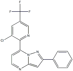 7-[3-chloro-5-(trifluoromethyl)-2-pyridinyl]-2-phenylpyrazolo[1,5-a]pyrimidine 结构式