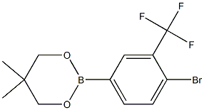 2-[4-Bromo-3-(trifluoromethyl)phenyl]-5,5-dimethyl-1,3,2-dioxaborinane 结构式
