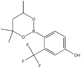 3-(Trifluoromethyl)-4-(4,4,6-trimethyl-1,3,2-dioxaborinan-2-yl)phenol 结构式
