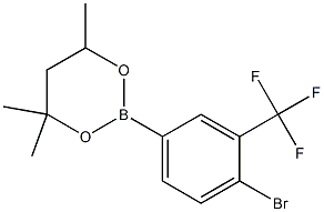 2-[4-Bromo-3-(trifluoromethyl)phenyl]-4,4,6-trimethyl-1,3,2-dioxaborinane 结构式