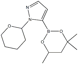 1-(Tetrahydro-2H-pyran-2-yl)-5-(4,4,6-trimethyl-1,3,2-dioxaborinan-2-yl)-1H-pyrazole 结构式