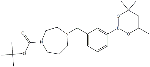 tert-Butyl 4-[3-(4,4,6-trimethyl-1,3,2-dioxaborinan-2-yl)benzyl]-1,4-diazepane-1-carboxylate 结构式