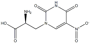 (S)-2-Amino-3-(3,4-dihydro-5-nitro-2,4-dioxopyrimidin-1(2H)-yl)propanoic acid 结构式