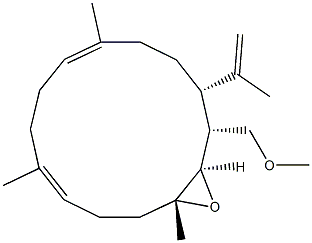 (1R,2R,3R,6E,10E,14S)-1-(Methoxymethyl)-2,3-epoxy-14-(1-methylethenyl)-3,7,11-trimethylcyclotetradeca-6,10-diene 结构式