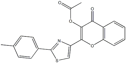 2-[2-(4-Methylphenyl)thiazol-4-yl]-3-acetoxychromone 结构式