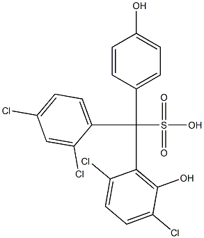 (2,4-Dichlorophenyl)(2,5-dichloro-6-hydroxyphenyl)(4-hydroxyphenyl)methanesulfonic acid 结构式