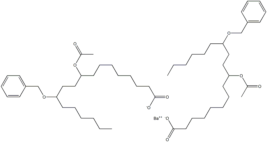 Bis(12-benzyloxy-9-acetyloxystearic acid)barium salt 结构式