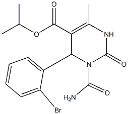 1,2,3,4-Tetrahydro-3-(carbamoyl)-6-methyl-2-oxo-4-(2-bromophenyl)pyrimidine-5-carboxylic acid isopropyl ester 结构式