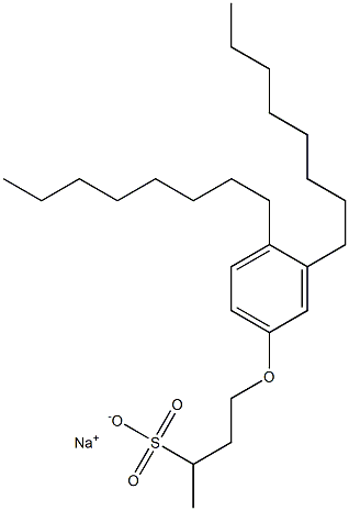 4-(3,4-Dioctylphenoxy)butane-2-sulfonic acid sodium salt 结构式