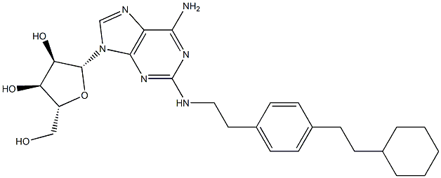 2-[2-[4-(2-Cyclohexylethyl)phenyl]ethylamino]adenosine 结构式
