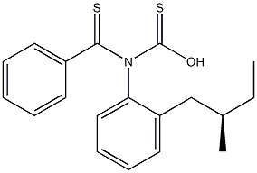 (-)-N-(Thiobenzoyl)thiocarbanilic acid O-[(R)-2-methylbutyl] ester 结构式