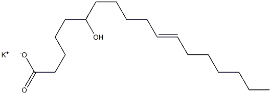 (E)-6-Hydroxy-11-octadecenoic acid potassium salt 结构式