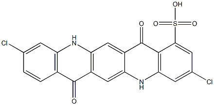 3,10-Dichloro-5,7,12,14-tetrahydro-7,14-dioxoquino[2,3-b]acridine-1-sulfonic acid 结构式