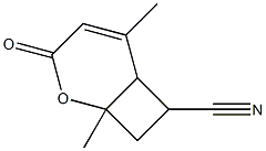 1,5-Dimethyl-3-oxo-2-oxabicyclo[4.2.0]oct-4-ene 7-carbonitrile 结构式