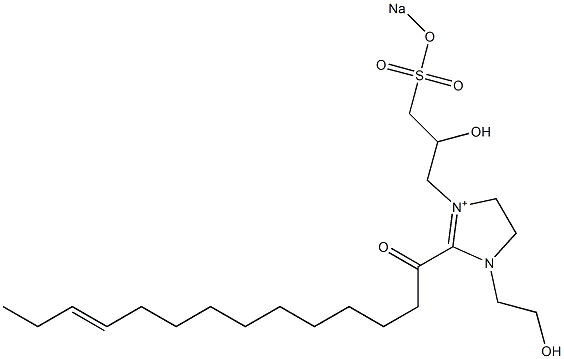 1-(2-Hydroxyethyl)-3-[2-hydroxy-3-(sodiooxysulfonyl)propyl]-2-(11-tetradecenoyl)-2-imidazoline-3-ium 结构式