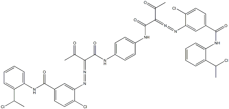 3,3'-[1,4-Phenylenebis[iminocarbonyl(acetylmethylene)azo]]bis[N-[2-(1-chloroethyl)phenyl]-4-chlorobenzamide] 结构式