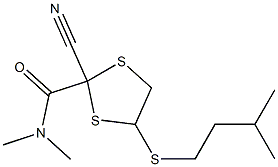 5-Isopentylthio-2-(dimethylaminocarbonyl)-1,3-dithiolane-2-carbonitrile 结构式