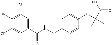 2-[4-(3,4,5-Trichlorobenzoylaminomethyl)phenoxy]-2-methylpropionic acid 结构式