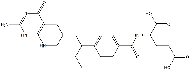 N-[4-[2-[(2-Amino-1,4,5,6,7,8-hexahydro-4-oxopyrido[2,3-d]pyrimidin)-6-yl]-1-ethylethyl]benzoyl]-L-glutamic acid 结构式