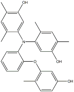 N,N-Bis(5-hydroxy-2,4-dimethylphenyl)-2-(3-hydroxy-6-methylphenoxy)benzenamine 结构式