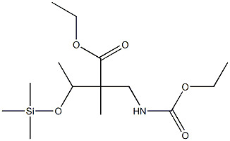 2-Methyl-2-[1-(trimethylsilyloxy)ethyl]-3-(ethoxycarbonylamino)propionic acid ethyl ester 结构式