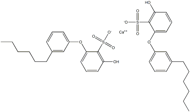 Bis(3-hydroxy-3'-hexyl[oxybisbenzene]-2-sulfonic acid)calcium salt 结构式