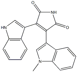 3-(1-Methyl-1H-indole-3-yl)-4-(1H-indole-3-yl)-3-pyrroline-2,5-dione 结构式