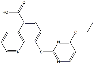 8-[(4-Ethoxypyrimidin-2-yl)thio]quinoline-5-carboxylic acid 结构式
