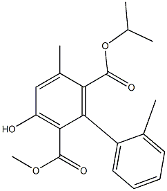 3-Hydroxy-5-methyl-2'-methyl-1,1'-biphenyl-2,6-dicarboxylic acid 2-methyl 6-isopropyl ester 结构式