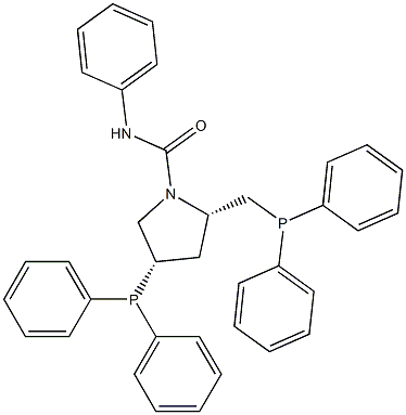 (2S,4S)-N-Phenyl-4-(diphenylphosphino)-2-[(diphenylphosphino)methyl]-1-pyrrolidinecarboxamide 结构式