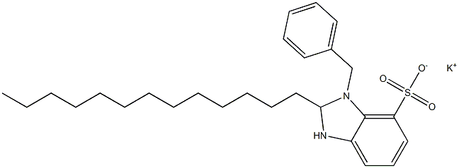 1-Benzyl-2,3-dihydro-2-tridecyl-1H-benzimidazole-7-sulfonic acid potassium salt 结构式