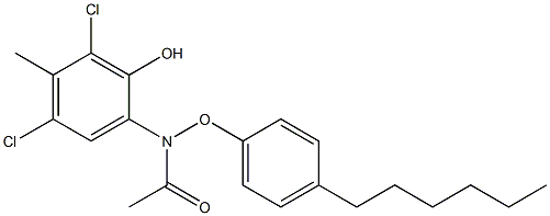 2-(4-Hexylphenoxyacetylamino)-4,6-dichloro-5-methylphenol 结构式