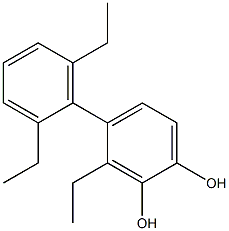 3-Ethyl-4-(2,6-diethylphenyl)benzene-1,2-diol 结构式